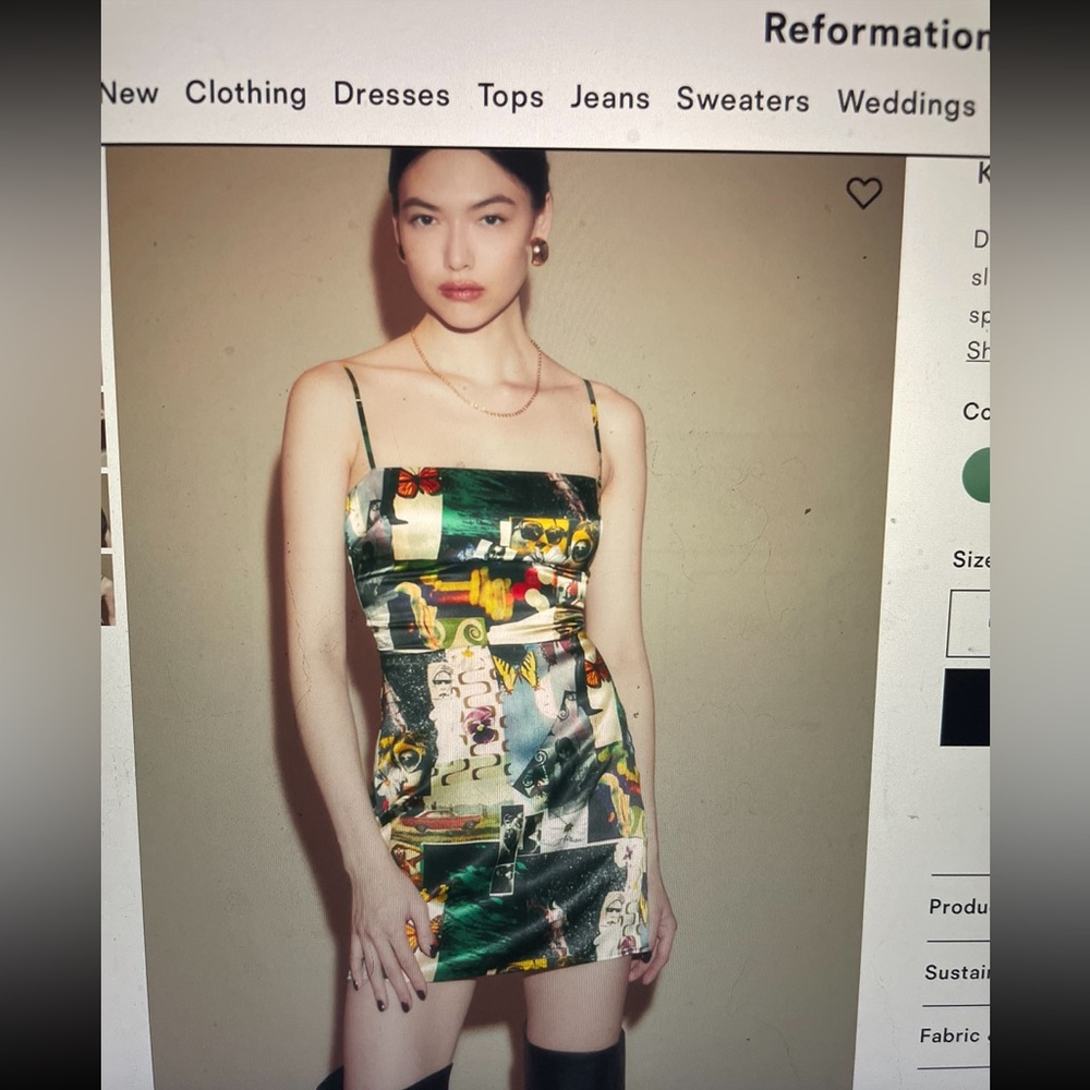 ISO Reformation Kosta in decoupage/collage print sz 4